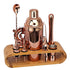 Stainless Steel Cocktail Shaker with Wooden Stand for Home Bar Party
